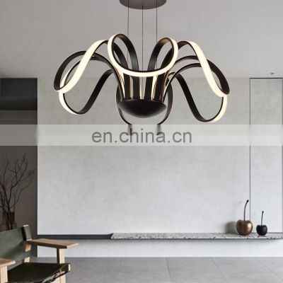 HUAYI Premium Quality Art Style Home Indoor Decoration Iron PC Shape LED Ceiling Pendant Light