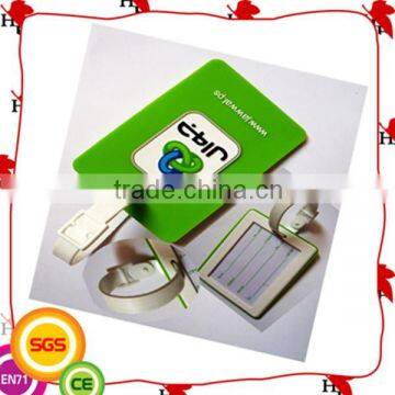 Hot Selling Fashion Square 3d Pvc Luggage Tag for promotional gifts