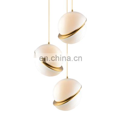 Nordic Simple Personality Glass Ball Chandelier Bedroom Bedside Restaurant Bar Counter LED Pendant Light