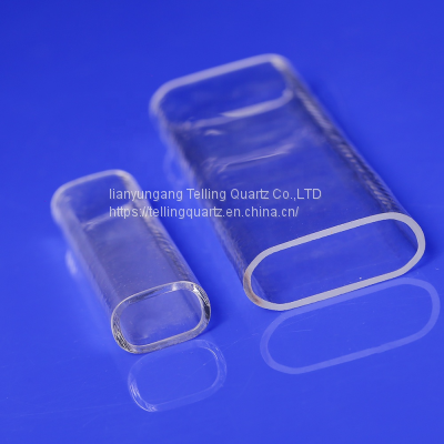 Secondary Processing molding No Seam Square Quartz Glass Tubes Oval Tube