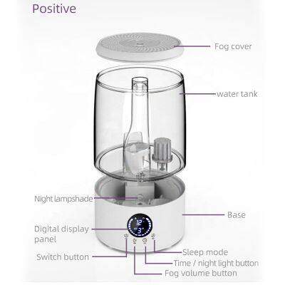 Factory Supply High Quality Smart Appliances LCD Control Desktop Humidifier Double Spray Nozzle Household 3.5L Ultrasonic Humidifier photo-4