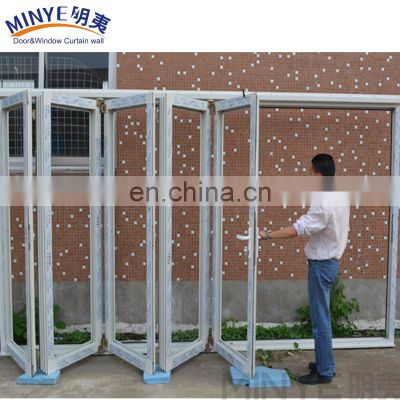 Australia standard interior temporary aluminum glass insulated folding door