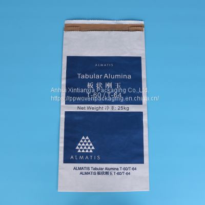 25 kg Kraft Paper Plastic Composite Bag PP Woven Valve Bag for Cement Chemicals Packing