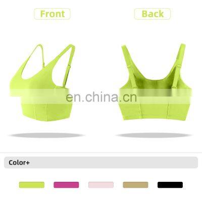 Tik Tok Multi Color Adjustable High Impact Sports Bra Breathable Backless Gym Top
