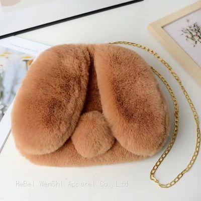 27New fur bag Korean version of a single shoulder diagonal cute rabbit bag plush bag