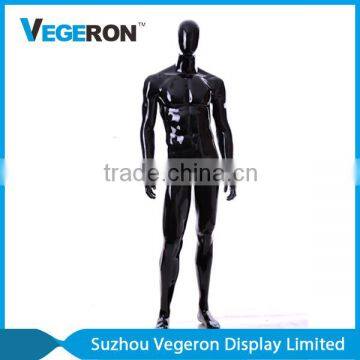 Glossy Black Fiberglass Stand Male Mannequin photo-2