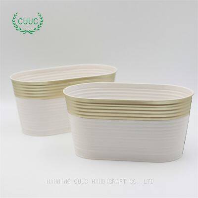 Metal Galvanised Christmas Planter Flower Pot Plant Pot photo-4