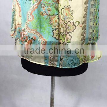 High Quality Silk Chiffon Modal Printed Sleeveless Blouse photo-3