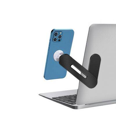 ABS magnetic laptop phone holder adjustable portable laptop side mount clip cellphone holder for laptop monitor