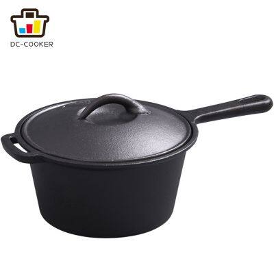 Hot Sale Morden Style Pre-seasoned Vegetable Oil Coating Cast Iron Soup Pot Sauce Pan With Lid