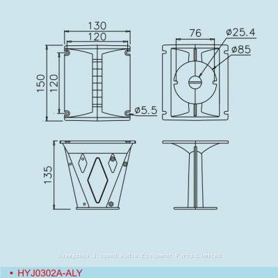 HYJ0302A-ALY Aluminum Horn Parts Difusor for Line Array Speaker photo-3