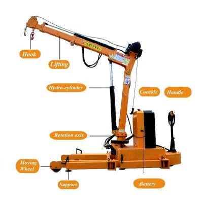 Electric mobile crane with winch