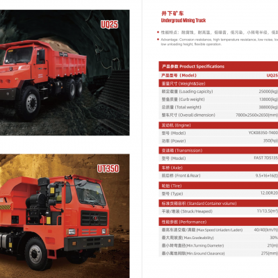 Toutes sortes de machines minières, camions miniers à large carrosserie, camions-bennes miniers et excavateurs