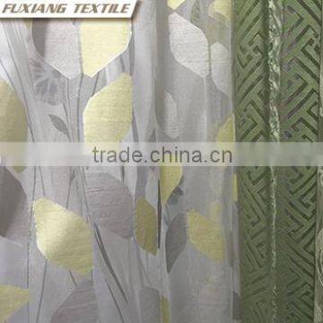 100% Polyester cutting flower window curtain fabric