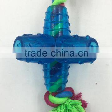 Cross Shaped Rope Dog Toy ,Pet Product Cotton Rope Rubber Toy for Dog