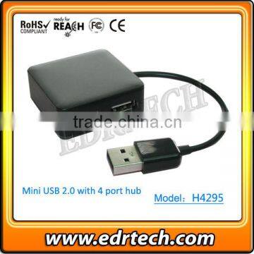 Mini usb 2.0 with 4 port hub with Aluminum enclosure