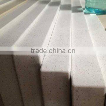 sparkling white quartz stone eased edge countertop