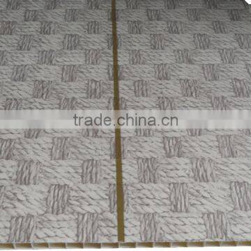 10'' width new style trinidad Plastic ceiling sheet, SMOOTH surface,brown color with gold strip F055