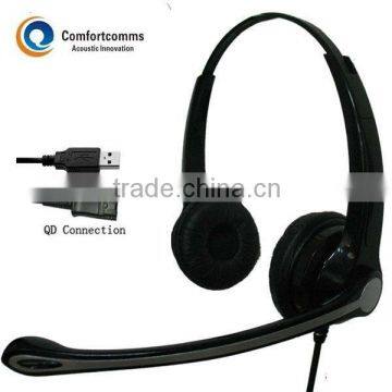 Popular binaural call center headset USB plug HSM-902FPQDUSBS