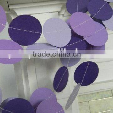 HOT!purple circle paper garland for home baby show decorations