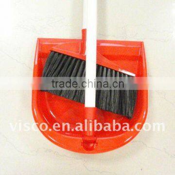 Visco high quality plastic broom dustpan set VA128