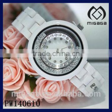 wholesale cheap ceramic wristwatches for women flowing crystal inside