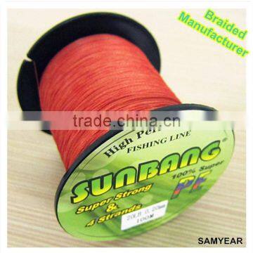 Zhejiang Wholesale Outdoor Fishing Tackle 100% PE Power Fishing Spinning Reel Braid Line 4 Strands 20lb SUNBANG White