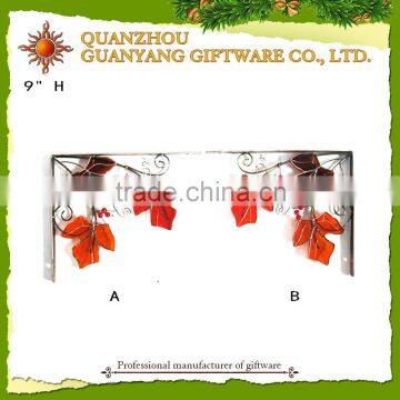 Set of 2 Decorative Metal and Glass door corner art wall window corner bracket