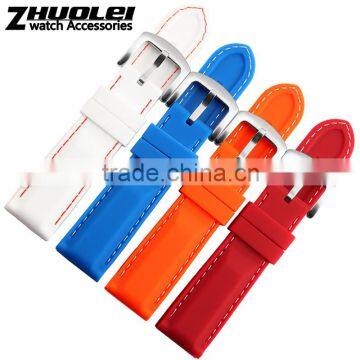 New Arrival Waterproof Muticolor Silicone Rubber WatchWrist Watch Strap Band Replacement 22mm