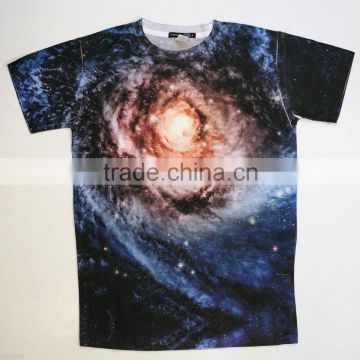 100% Polyester Half Sleeves Sublimated T-Shirt Custom Galaxy design