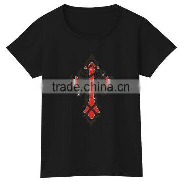 Customize Design Cross Glitter Motif OEM Service Supply Type Women Tshirt photo-3