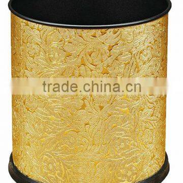 Hotel guest room leather cover dustbin