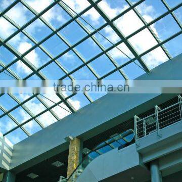 8mm toughened clear+ 0.76PVB+6mm toughened clear skylight laminated glass