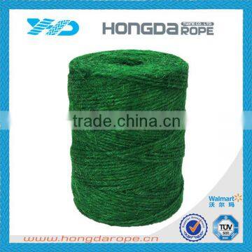 colored 3 ply twisted green jute rope , 2mm colored jute rope