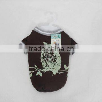 2016 new design dog coat with owl print glow in dark