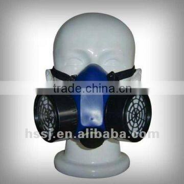 2016 cheap chemical gas mask half face chemical TPR frame double activated carbon filter gas mask