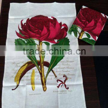 Kitchen Textile Printed Tea Towel for Home Decoration Linen Tea Towel for Promotion and Gift--beautiful Flower New Design photo-3