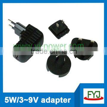 customized portable uk travel adapter 5v with usb and eu us au uk plug