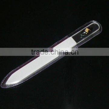 Glass file with stone