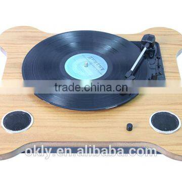 2016 Modern belt driven turntable wooden record player retro gramophone with USB recording