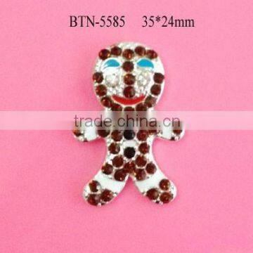 Hot selling factory price 35*24MM football palyer rhinestone button in stock (btn-5585)