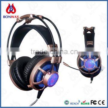 Super bass high quality active computer gaming headset for internet bar