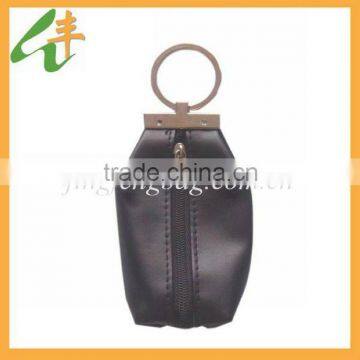 2014 pvc black small coin purse with link for promotional