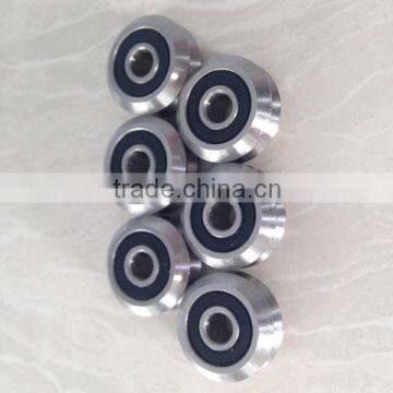 SW0 2RS 4mm bore 9Cr18Mo(440C) Stainless Steel Dual V Guide Wheel Stainless Double Row Angular Contact Ball Bearings