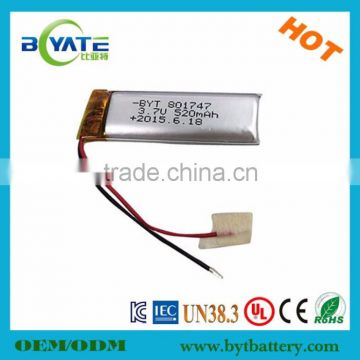 3.7V rechargeable lithium ion battery