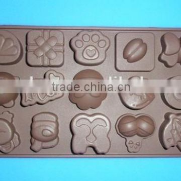 FDA/LFGB/SGS approved high quality multiple shapes 3d silicon chocolate mold