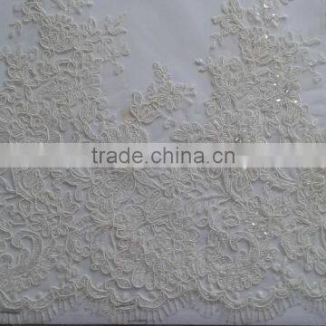 2015 Sparkling beads and sequins decoration bridal lace embroidery beads trimming wholesale