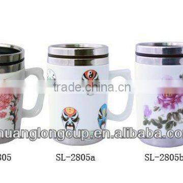 Outer ceramics and inner stainless steel auto mug SL-2805