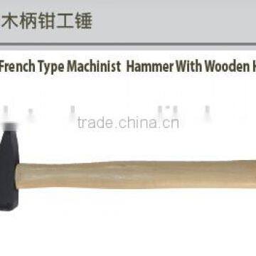 French Type Machinist Hammer with Wooden Handle