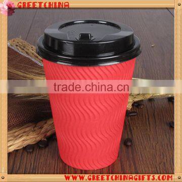 16 oz Disposabl Double Layers Insulated Corrugated Paper Coffee Cup